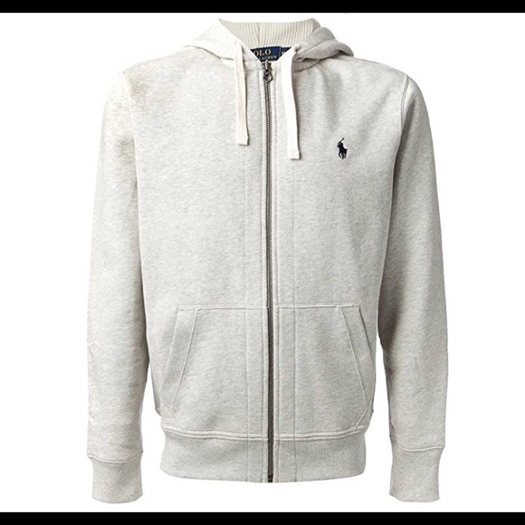 Polo Ralph Lauren Performance Grey Navy Full Zip Sweatshirt Track Jacket NWT